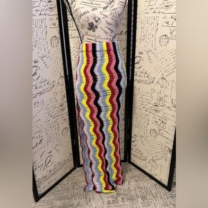 Multicolor Zigzag Patterned crochet Maxi Skirt